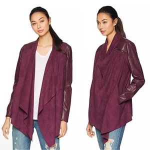 Blank NYC Faux Suede & Leather Waterfall Jacket